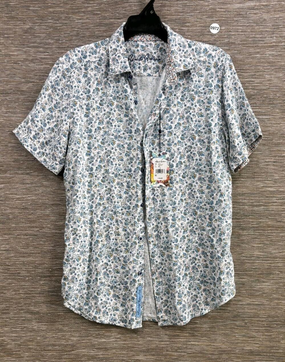 Robert Graham Linen Blend Fulco Floral Shirt Men’s Size S Multicolor Classic Fit
